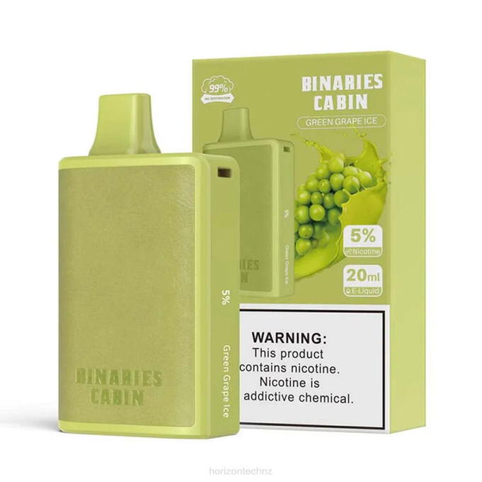 HorizonTech Binaries Cabin Disposable 20mL Green Grape Ice J2NZ57 Horizon Tech Vape