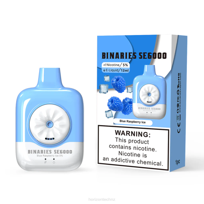 HorizonTech Binaries Cabin Disposable SE 12mL Blue Raspberry Ice J2NZ125 Horizontech Vape Kit