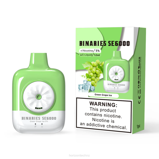 HorizonTech Binaries Cabin Disposable SE 12mL Green Grape Ice J2NZ128 Horizon Tech Company