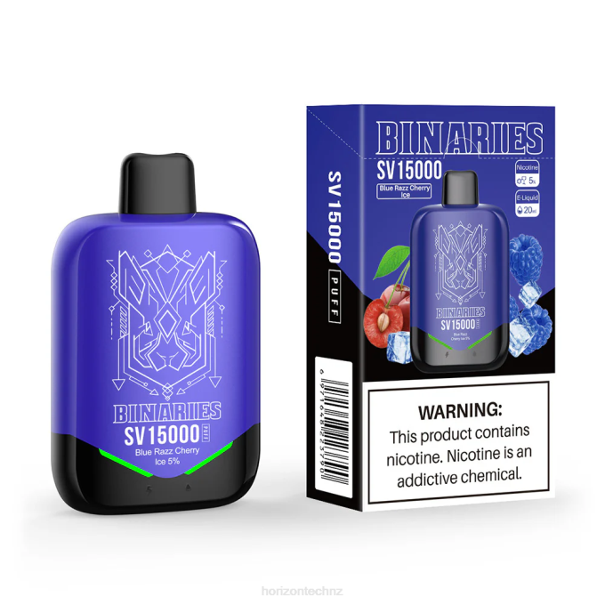 HorizonTech Binaries Cabin Disposable SV Blue Razz Cherry Ice J2NZ3 Horizontech Vape NZ