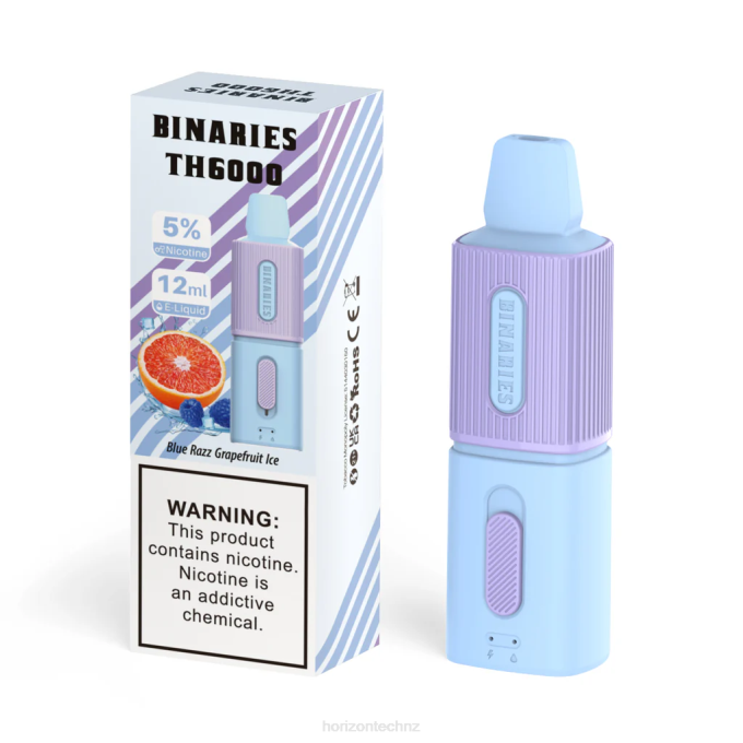 HorizonTech Binaries Cabin TH6000 Disposable 12mL Blue Razz Grapefruit Ice J2NZ108 Horizon Tech Company
