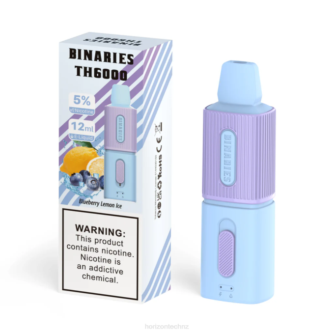 HorizonTech Binaries Cabin TH6000 Disposable 12mL Blueberry Lemon Ice J2NZ115 Horizontech Vape Kit
