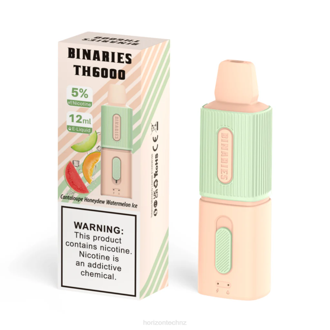 HorizonTech Binaries Cabin TH6000 Disposable 12mL Cantaloupe Honeydew Watermelon Ice J2NZ107 Horizon Tech Vape