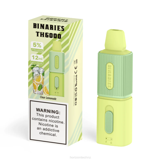 HorizonTech Binaries Cabin TH6000 Disposable 12mL Clear Lemonade J2NZ114 Horizontech Vape