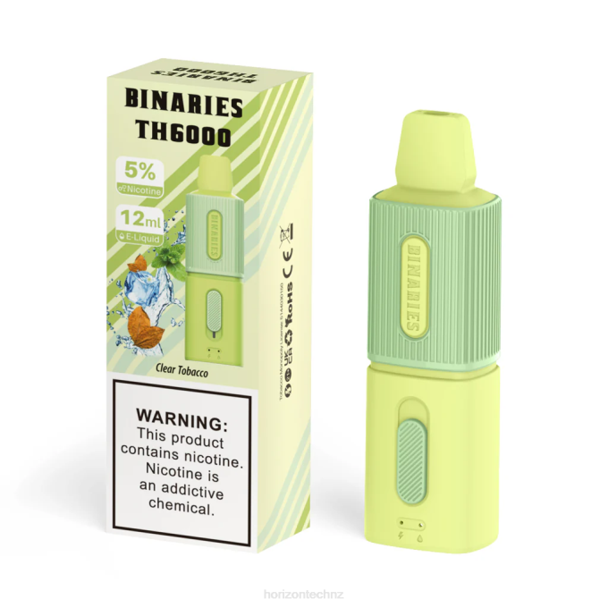 HorizonTech Binaries Cabin TH6000 Disposable 12mL Clear Tobacco J2NZ121 Horizontech NZ