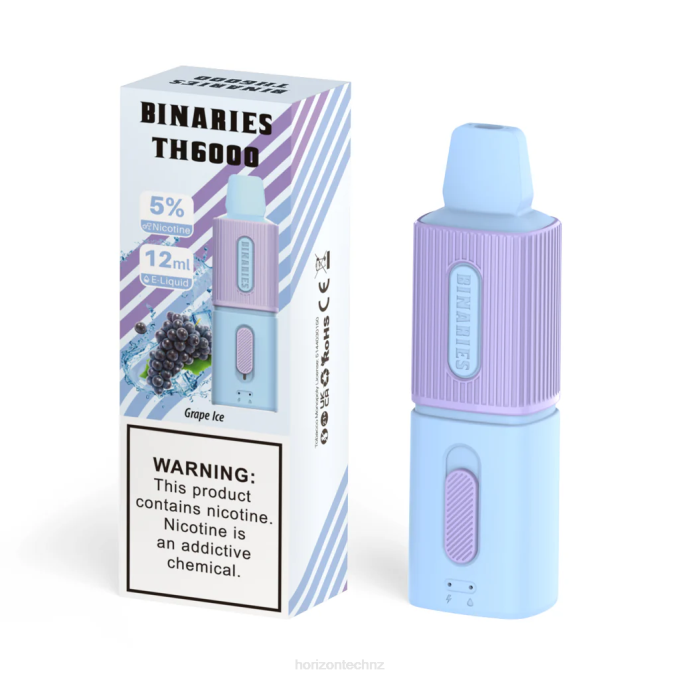 HorizonTech Binaries Cabin TH6000 Disposable 12mL Grape Ice J2NZ96 Horizontech Disposable Vape