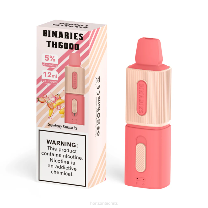 HorizonTech Binaries Cabin TH6000 Disposable 12mL Strawberry Banana Ice J2NZ98 Horizon Tech Company